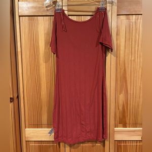 Old Navy Fitted Rib-Knit Scoop-Back Mini Dress, size S, color fox (rust orange)